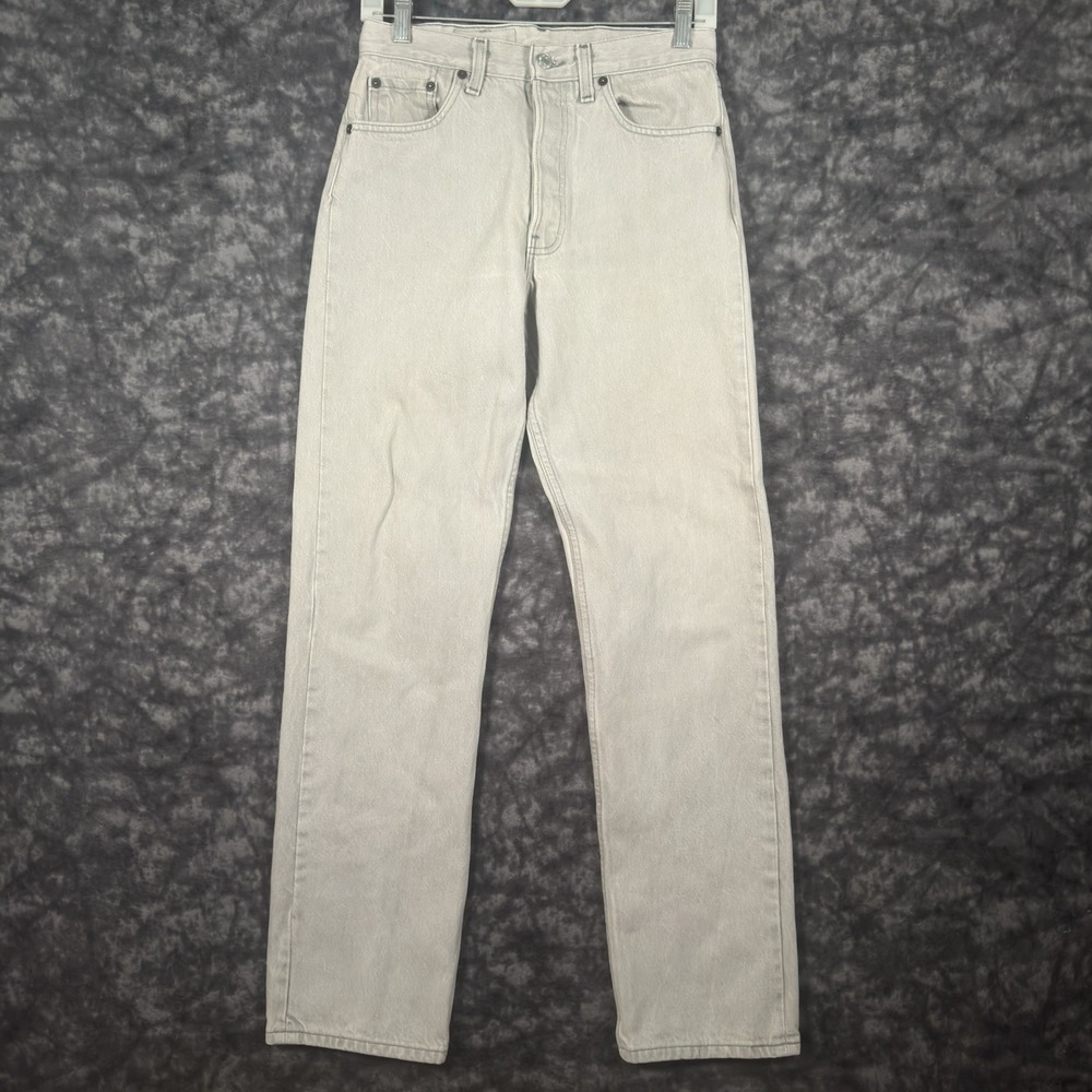 Vintage Levis 501 Jeans Mens 29x32 Gray Button Fly Straight Denim USA Grunge